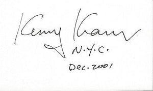 Kenny Kramer Signed 3x5 Index Card Seinfeld "The REAL Kramer"