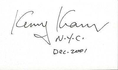 Kenny Kramer Signed 3x5 Index Card Seinfeld "The REAL Kramer"