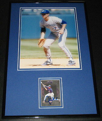 John Olerud Signed Framed 11x17 Photo Display Blue Jays