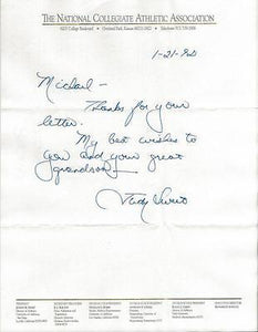 Judy Sweet Signed 1992 Handwritten Letter President of NCAA