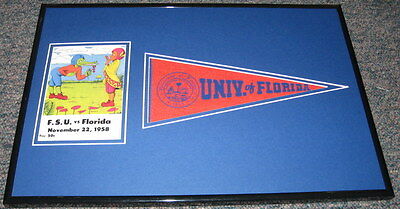 1958 Florida vs Florida State Framed Pennant & Program Display Official Repro