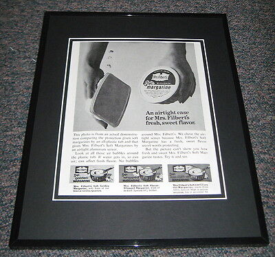 1967 Mrs Filbert's Soft Margarine Framed Original Advertisement Photo 11x14