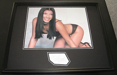 Kelly Hu Signed Framed 16x20 Lingerie Photo Display