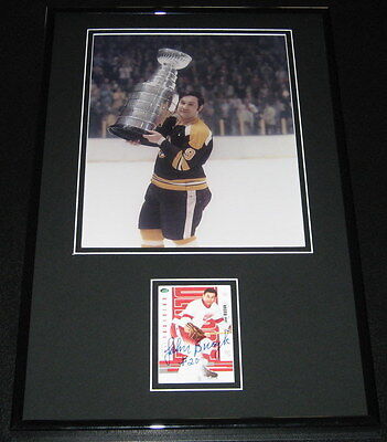 John Johnny Bucyk Signed Framed 11x17 Photo Display Bruins Stanley Cup