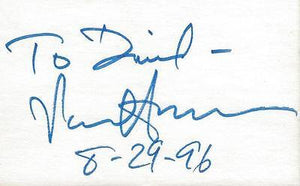 Senator Paul Simon Signed 3x5 Index Card C