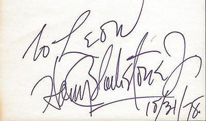 Harry Blackstone Jr Signed 3x5 Index Card 