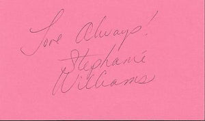 Stephanie Williams Signed 3x5 Index Card Young & Restless