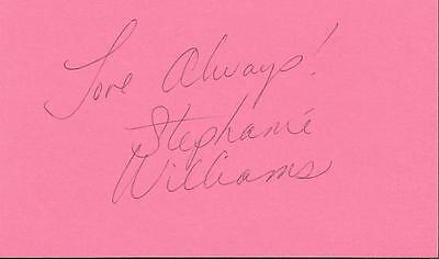 Stephanie Williams Signed 3x5 Index Card Young & Restless