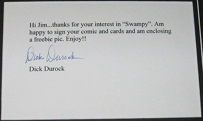 Dick Durock Signed Framed Note & Photo Display Return of Swamp Thing