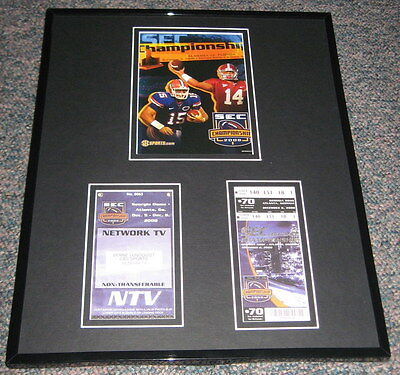 2008 SEC Championship Alabama vs Florida Framed Ticket & Program Display