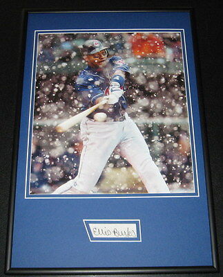 Ellis Burks SNOW Signed Framed 12x18 Photo Display Indians