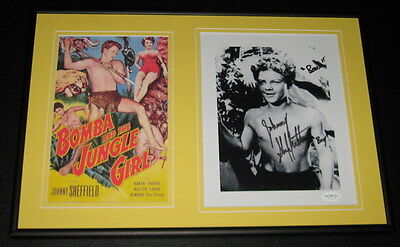 Johnny Sheffield Signed Framed 12x18 Photo Set JSA Bomba & The Jungle Girl