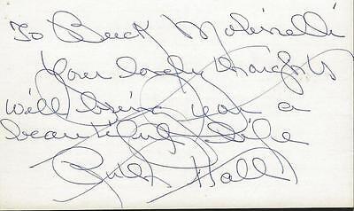 Ruth Hall Signed 3x5 Index Card Three Musketeers