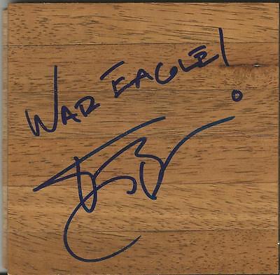 Tony Barbee Signed 6x6 Floorboard Auburn War Eagle! Inscription