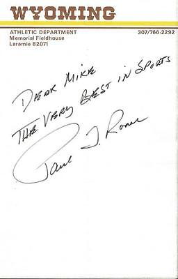 Coach Paul Roach Signed Handwritten Note Wyoming Cowboys