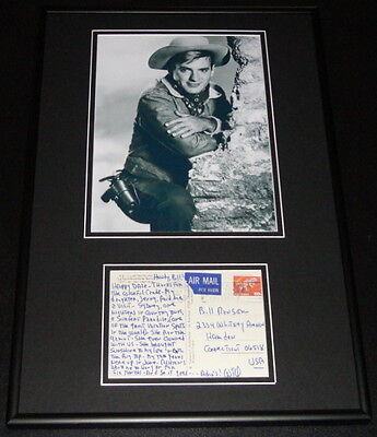 Will Hutchins Signed Framed 12x18 Handwritten Letter & Photo Display Sugarfoot B