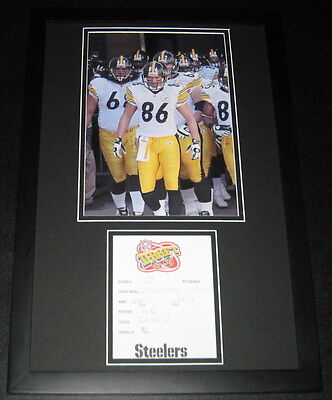 Hines Ward Framed 1998 Draft Card Official RP & Photo Display Steelers Georgia