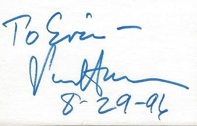 Senator Paul Simon Signed 3x5 Index Card B