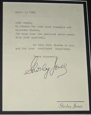 Shirley Jones Signed Framed 12x18 Letter & Photo Display Partridge Family