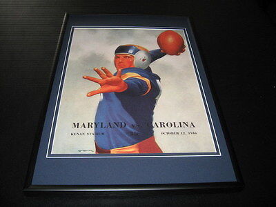 1946 Maryland vs North Carolina Football Framed 10x14 Poster Official Repro