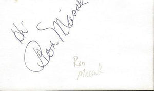 Ron Masak Signed 3x5 Index Card Twilight Zone Murder She Wrote