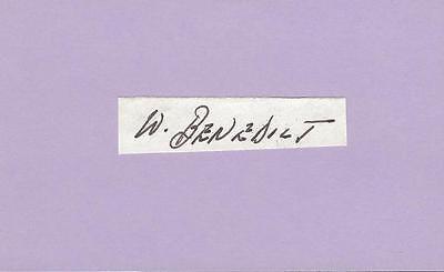 William Benedict Signed 3x5 Index Card The Sting Captain Marvel