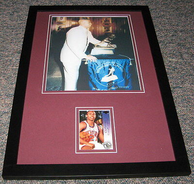 Charlie Ward Signed Framed 11x17 Rookie Card Photo Display Florida State Heisman