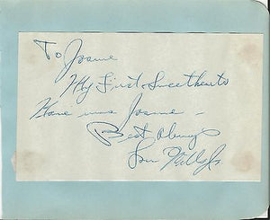 Lou Wills Jr Signed Vintage Album Page