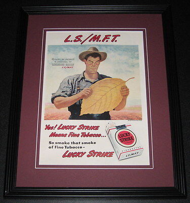 1947 Lucky Strike Cigarettes ORIGINAL Framed Advertisement 11x14 