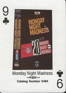 Monday Night Football Madness RARE 1988 CBS Fox Promotional Playing Card