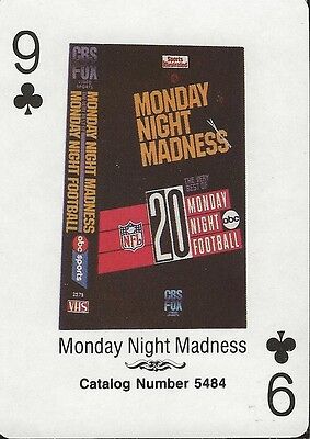 Monday Night Football Madness RARE 1988 CBS Fox Promotional Playing Card