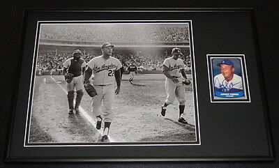 Johnny Podres Signed Framed 12x18 Photo Display Dodgers