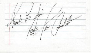 Tara Caballero Signed 3x5 Index Card