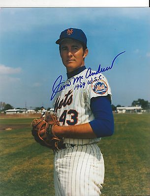 Jim McAndrew Signed 8x10 Photo 1969 Mets