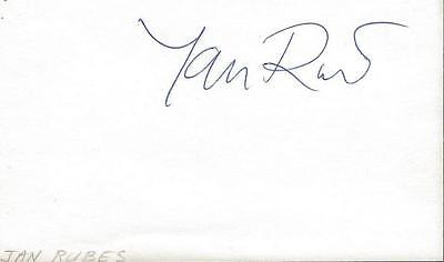 Jan Rubes Signed 3x5 Index Card Forbidden Journey