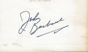 John Barbour Signed 3x5 Index Card Real People The Gong Show