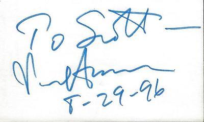 Senator Paul Simon Signed 3x5 Index Card