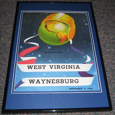 1949 WVU West Virginia vs Waynesburg Football Framed 10x14 Poster Repro