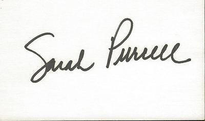 Sarah Purcell Signed 3x5 Index Card